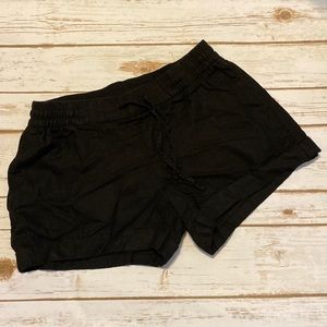 Black Junior Linen Shorts